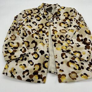 Fenn Wright Manson Womens Size small Blazer Yellow Brown Gorgeous Silk Blend